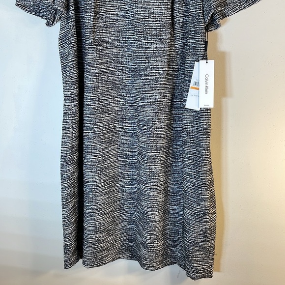 NWT. Calvin Klein 24W Tweed Sheath Crewneck Dress. - Picture 8 of 14